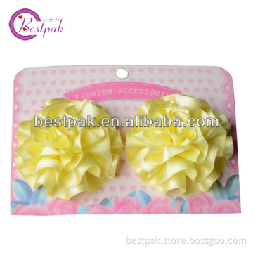 2014 new mini yellow ribbon camellia hair accessories